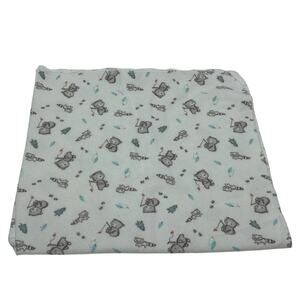 Trend Lab Bear Raccoon Fishing Trees Baby Blanket Cotton Flannel Receiving